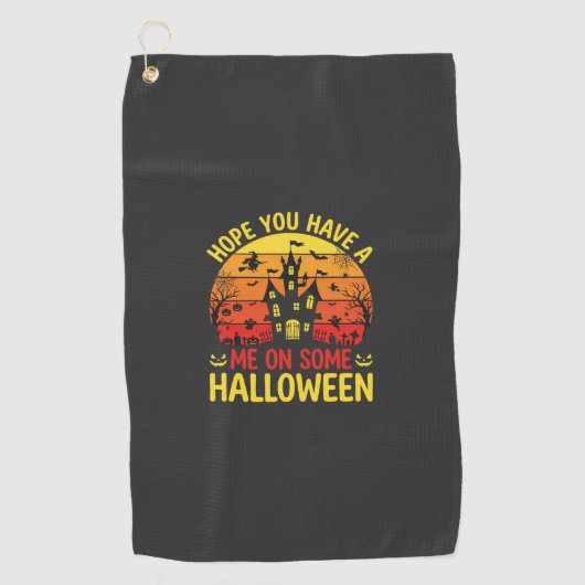 Serviette De Golf Maison hantée drôle d'Halloween sur un design (Devant)