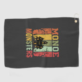 Serviette De Golf Maison Hantée Halloween Monstres Rétro (Horizontal)