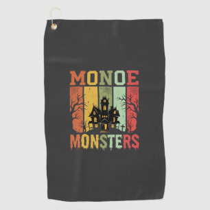 Serviette De Golf Maison Hantée Halloween Monstres Rétro