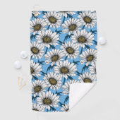 Serviette De Golf Maisonnettes, fleurs sauvages sur bleu (En situation)