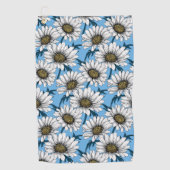 Serviette De Golf Maisonnettes, fleurs sauvages sur bleu (Devant)