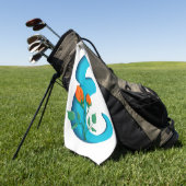 Serviette De Golf Majuscule E monogramme floral (Vert)
