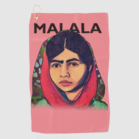 Serviette De Golf Malala Yousafzai, Art féministe Inspirant (Devant)