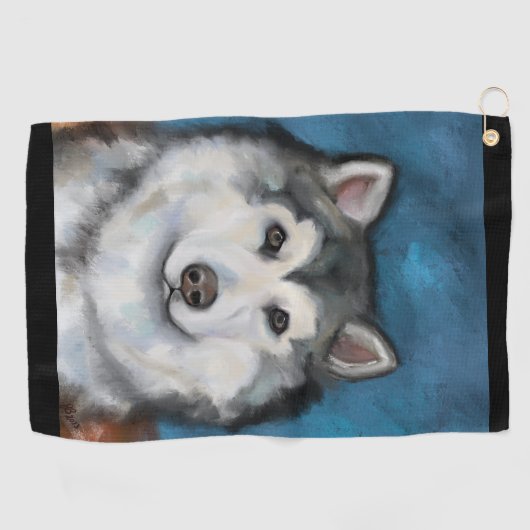 Serviette De Golf Malamute d'Alaska (Horizontal)