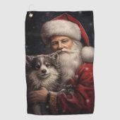 Serviette De Golf Malamute d'Alaska avec Noël du Père Noël (Devant)