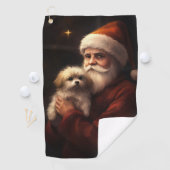 Serviette De Golf Maltais avec Noël Festif du Père Noël (En situation)