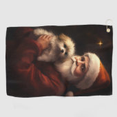 Serviette De Golf Maltais avec Noël Festif du Père Noël (Horizontal)