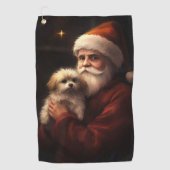 Serviette De Golf Maltais avec Noël Festif du Père Noël (Devant)