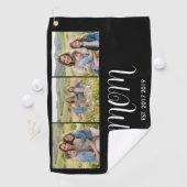 Serviette De Golf Maman a établi un script moderne et audacieux noir (En situation)