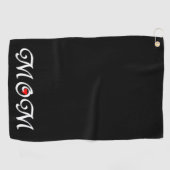 Serviette De Golf Maman au coeur rouge (Horizontal)