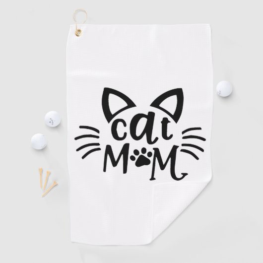 Serviette De Golf Maman de chat (En situation)