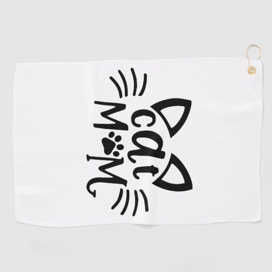 Serviette De Golf Maman de chat (Horizontal)