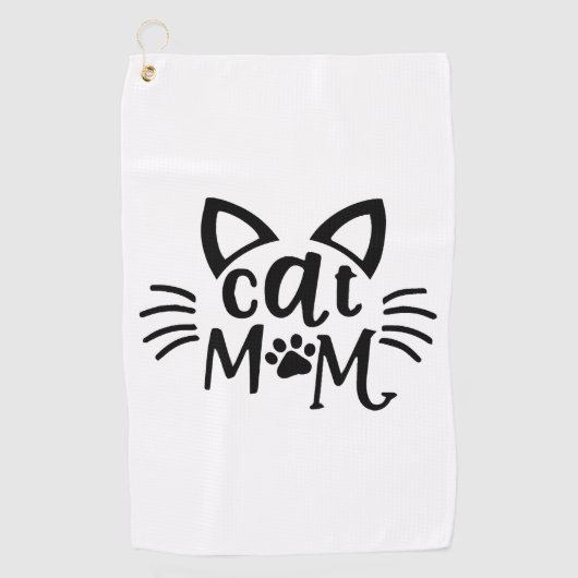 Serviette De Golf Maman de chat (Devant)