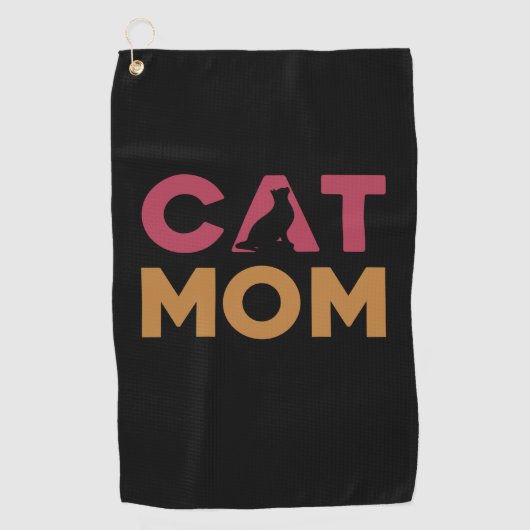 Serviette De Golf Maman de chat (Devant)