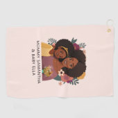 Serviette De Golf Maman et fille noire personnalisée (14) (Horizontal)