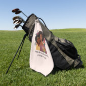 Serviette De Golf Maman et fille noire personnalisée (14) (Vert)