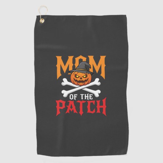 Serviette De Golf Maman Halloween de Patch Pumpkin Sorcière (Devant)