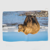 Serviette De Golf Maman ours regarde ses deux enfants (Horizontal)