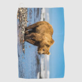 Serviette De Golf Maman ours regarde ses deux enfants (Devant)