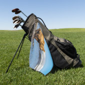 Serviette De Golf Maman ours regarde ses deux enfants (Vert)