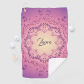 Serviette De Golf Mandala à fleurs ethniques. Couronne florale (En situation)