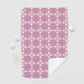 Serviette De Golf Mandala géométrique rose et blanc (En situation)