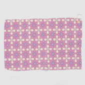 Serviette De Golf Mandala géométrique rose et blanc (Horizontal)