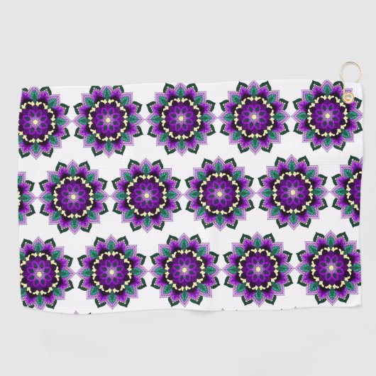 Serviette De Golf Mandala Pattern 02 in purple (Horizontal)