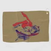 Serviette De Golf Manga américain Neko Chatte fille Mignon Anime (Horizontal)