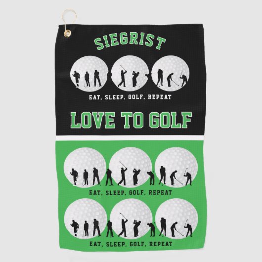 Serviette De Golf Manger, dormir, Golf Répéter (Devant)