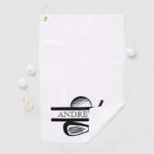 Serviette De Golf Manly White et Black Elegant (En situation)