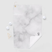 Serviette De Golf Marbre blanc Modern Script Nom personnalisé (En situation)
