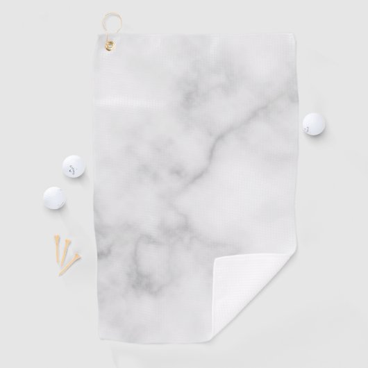 Serviette De Golf Marbre blanc Monogramme personnalisé et nom (En situation)