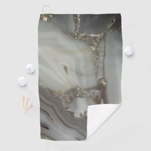 Serviette De Golf Marbre gris avec Veine or (En situation)