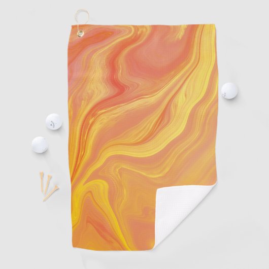 Serviette De Golf Marbre Lueur de Coucher de Soleil (En situation)