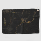 Serviette De Golf Marbre noir d'or (Horizontal)