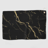 Serviette De Golf Marbre noir et or (Horizontal)