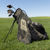 Serviette De Golf Marbre noir et or Luxe Monogramme (Vert)