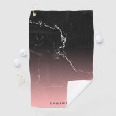 Serviette De Golf Marbre rose et noir (En situation)