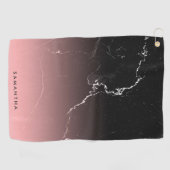 Serviette De Golf Marbre rose et noir (Horizontal)