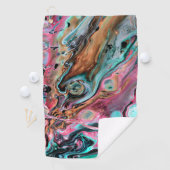 Serviette De Golf Marbre rose et vert (En situation)
