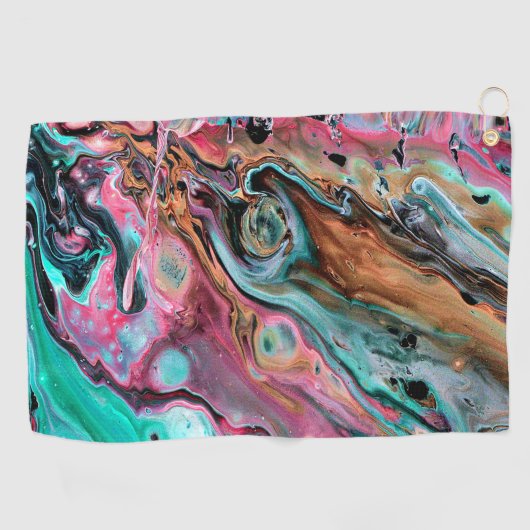 Serviette De Golf Marbre rose et vert (Horizontal)