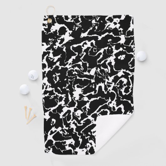 Serviette De Golf Marbre sauvage 3 - noir et blanc (En situation)
