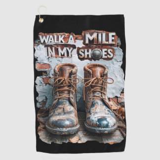 Serviette De Golf Marcher à un kilomètre dans mes chaussures - Inspi