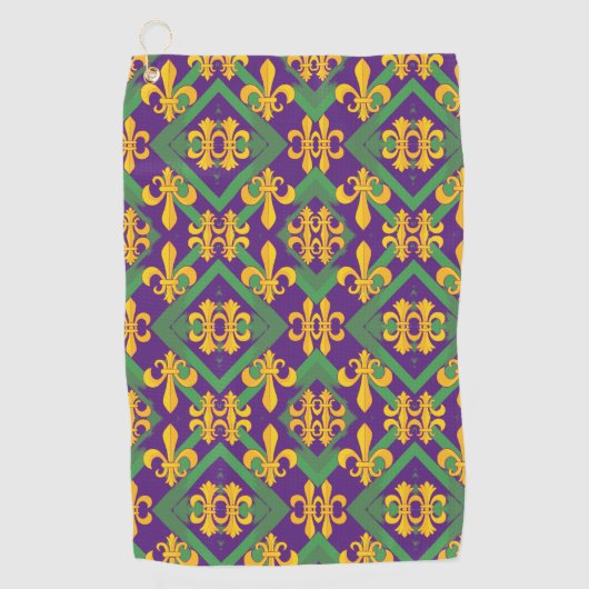 Serviette De Golf Mardi gras fleur di Lis (Devant)