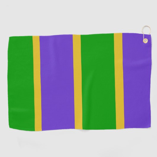 Serviette De Golf Mardi Gras Stripes (Horizontal)