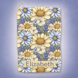 Serviette De Golf Marguerites Jolies et Fleurs de Lavande Personnali