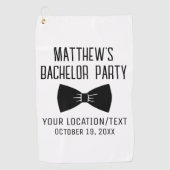 Serviette De Golf Mariage à nœud papillon noir Enterrement de vie de (Devant)