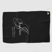Serviette De Golf Mariage Mère De La Pièce Cadeau Élégant Monogramme (Horizontal)