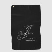 Serviette De Golf Mariage Mère De La Pièce Cadeau Élégant Monogramme (Devant)